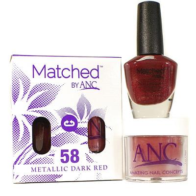 ANC Matched Polish and Powder #58 Metallic Dark Red