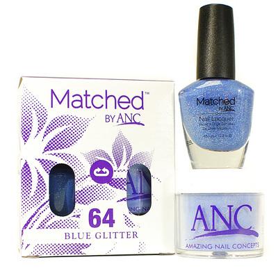 ANC Matched Polish and Powder #64 Blue Glitter