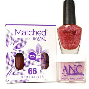 ANC Matched Polish and Powder #66 Red Glitter