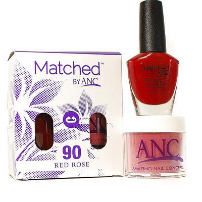ANC Matched Polish and Powder #90 Red Rose